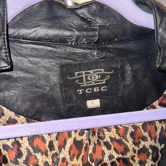 Faux Leather Biker Jacket, Adjustable Length, Fits like Medium - Picture 3 of 8